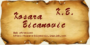 Kosara Bicanović vizit kartica